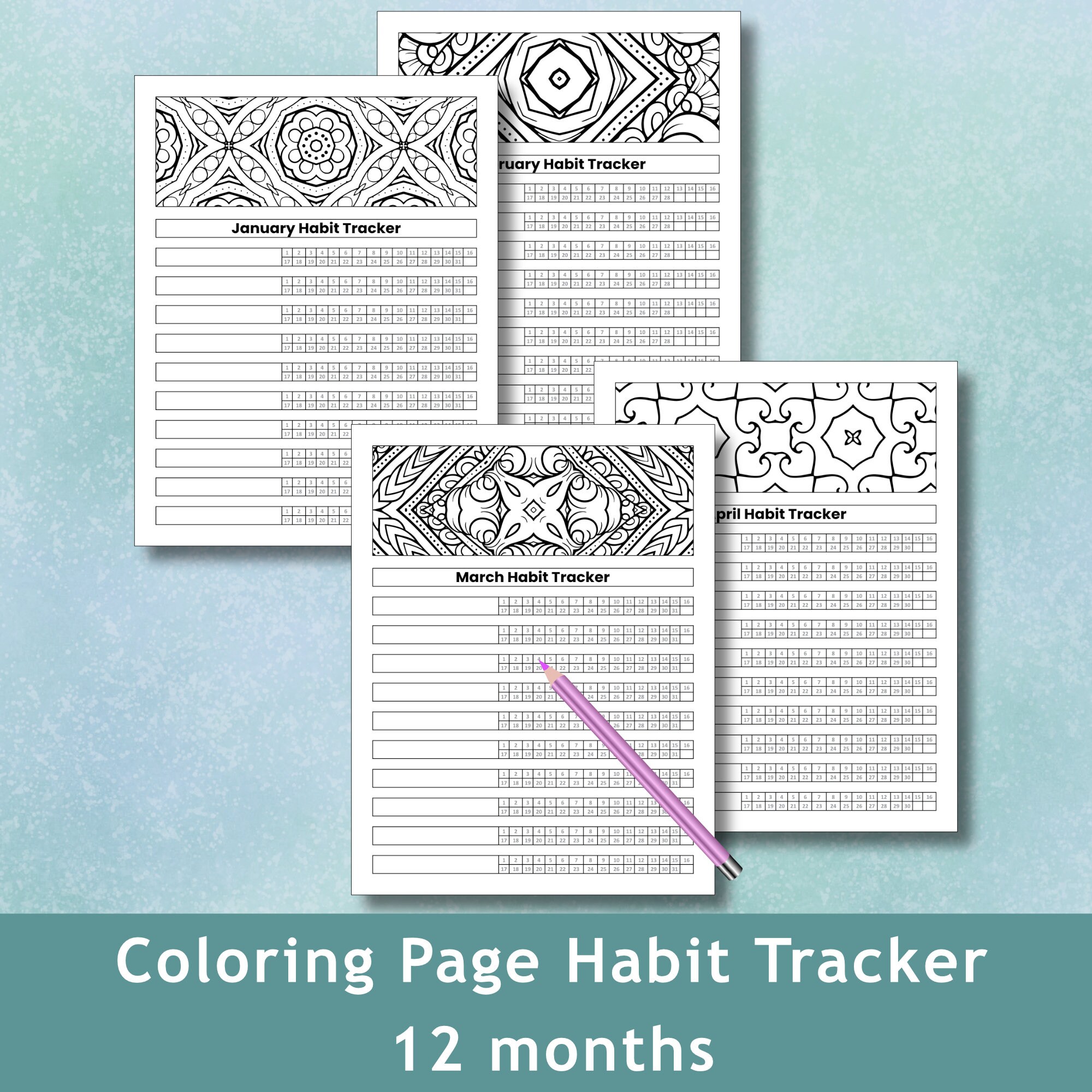 Printable Monthly Habit Tracker - Il Fullxfull.5513946728 Nb5x