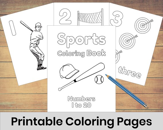 Printable Sports Themed Coloring Pages For Kids Help Learn To Etsy