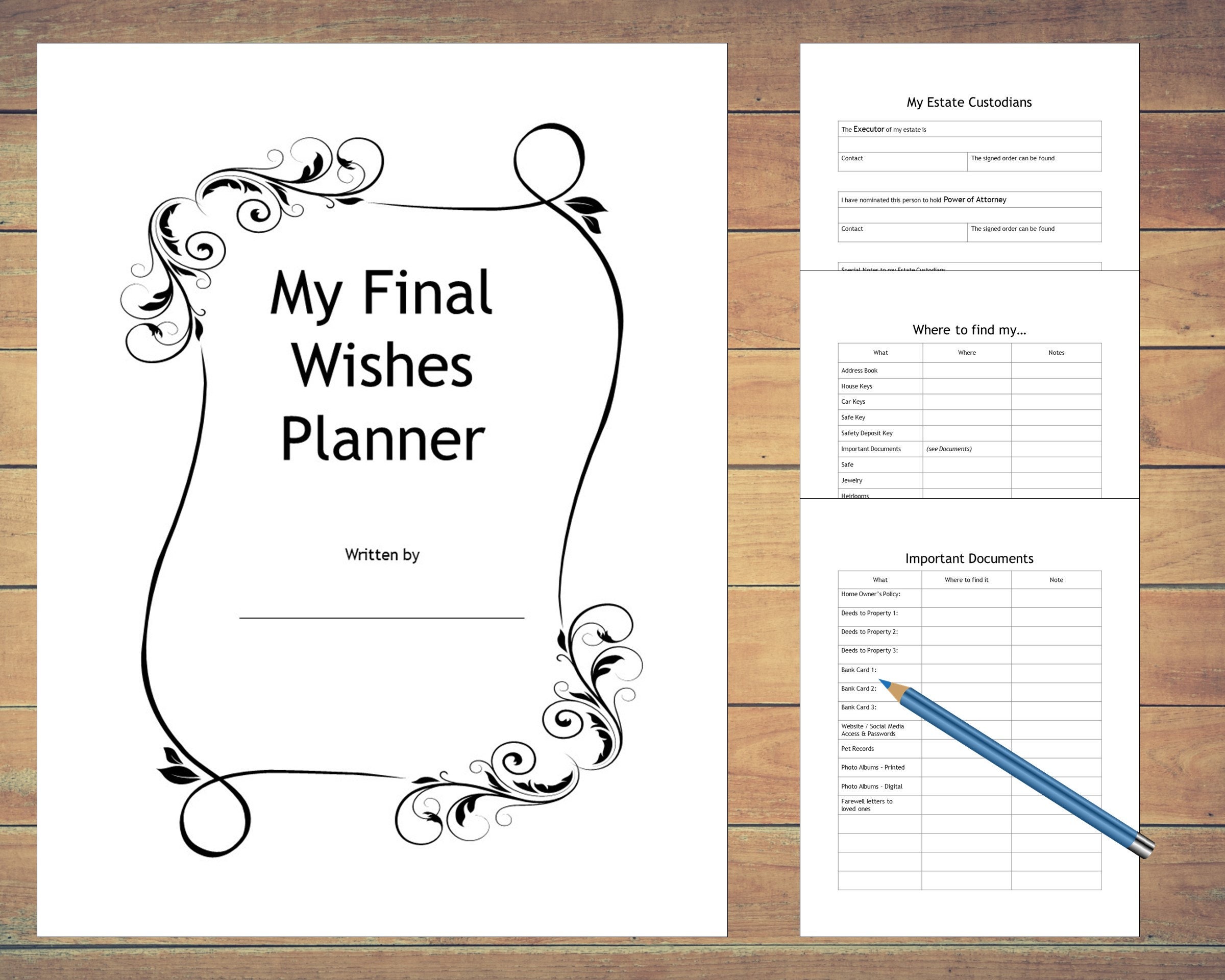 My Final Wishes Planner 8.5 x 11 US letter size PDF printable Etsy My Final Wishes Planner 8.5 x 11 US letter size PDF printable Etsy