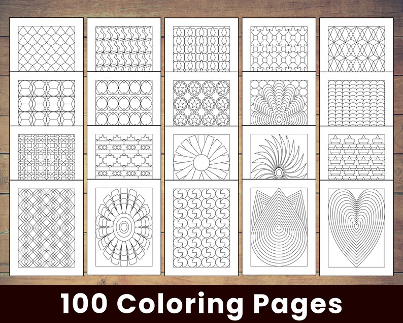 100 Printable Geometric Pattern Coloring Pages - Etsy Canada