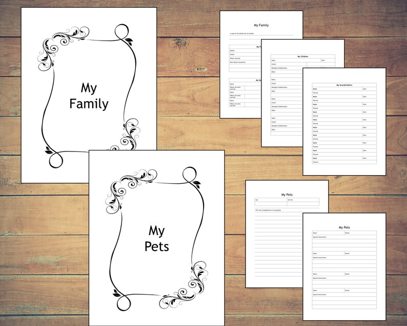 My Final Wishes Planner 85 X 11 And A4 Size Pdf Printable Etsy