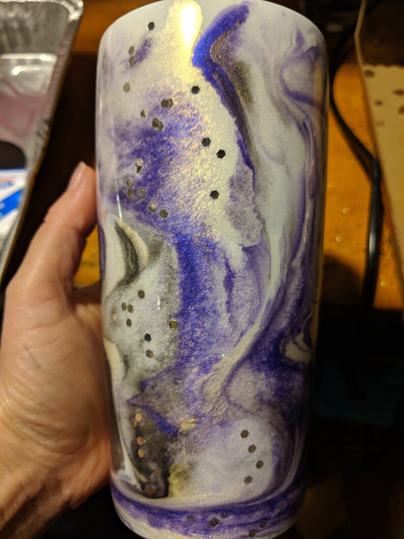 Mica powder marble 20 oz tumbler | Etsy