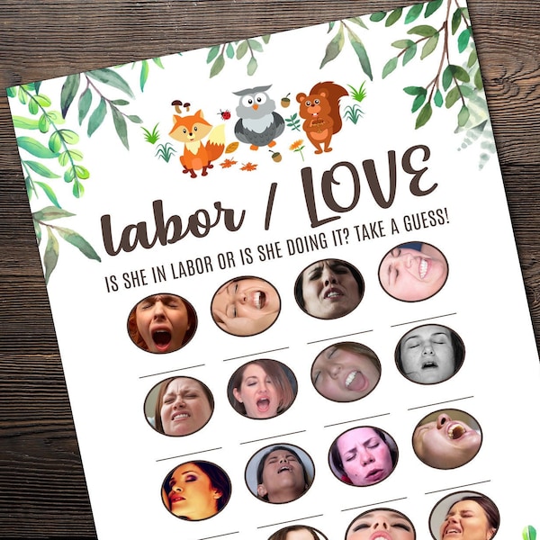 Love or Labor Baby Shower Game Etsy