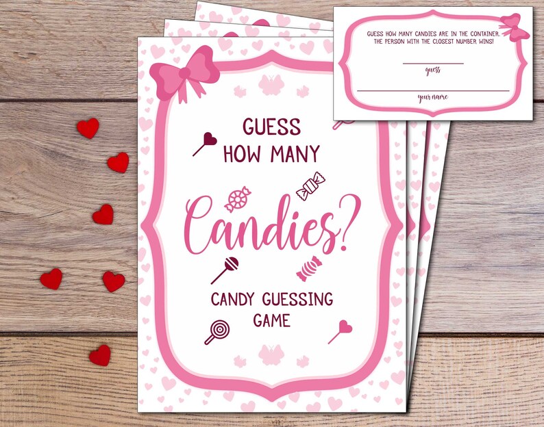 Guess How Many Candies Shower Guess Game Baby Shower Games Etsy