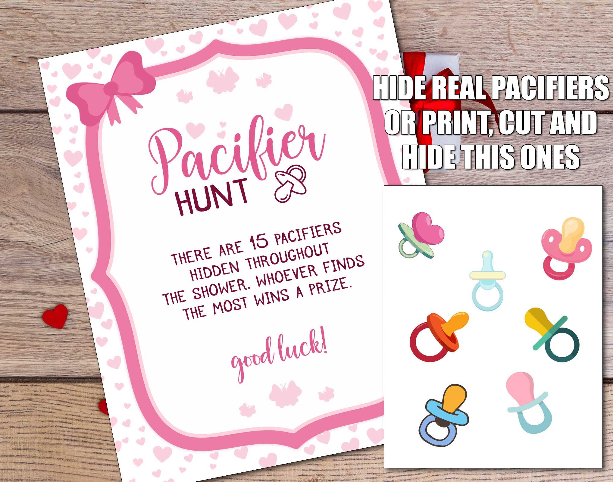 Pacifier Hunt Girl Baby Shower Pacifier Hunt Game Princess Etsy