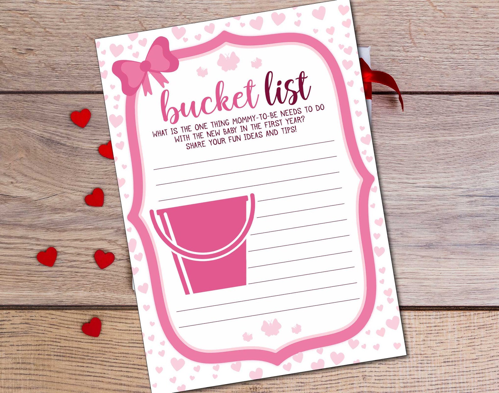 Baby Bucket List Girl Baby Shower Bucket List Game Princess Etsy