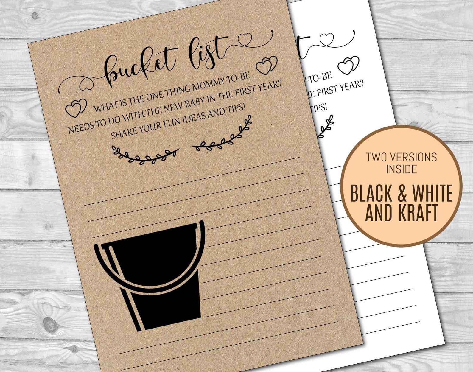 Baby Bucket List Baby Shower Games Bucket List Game Classic Etsy