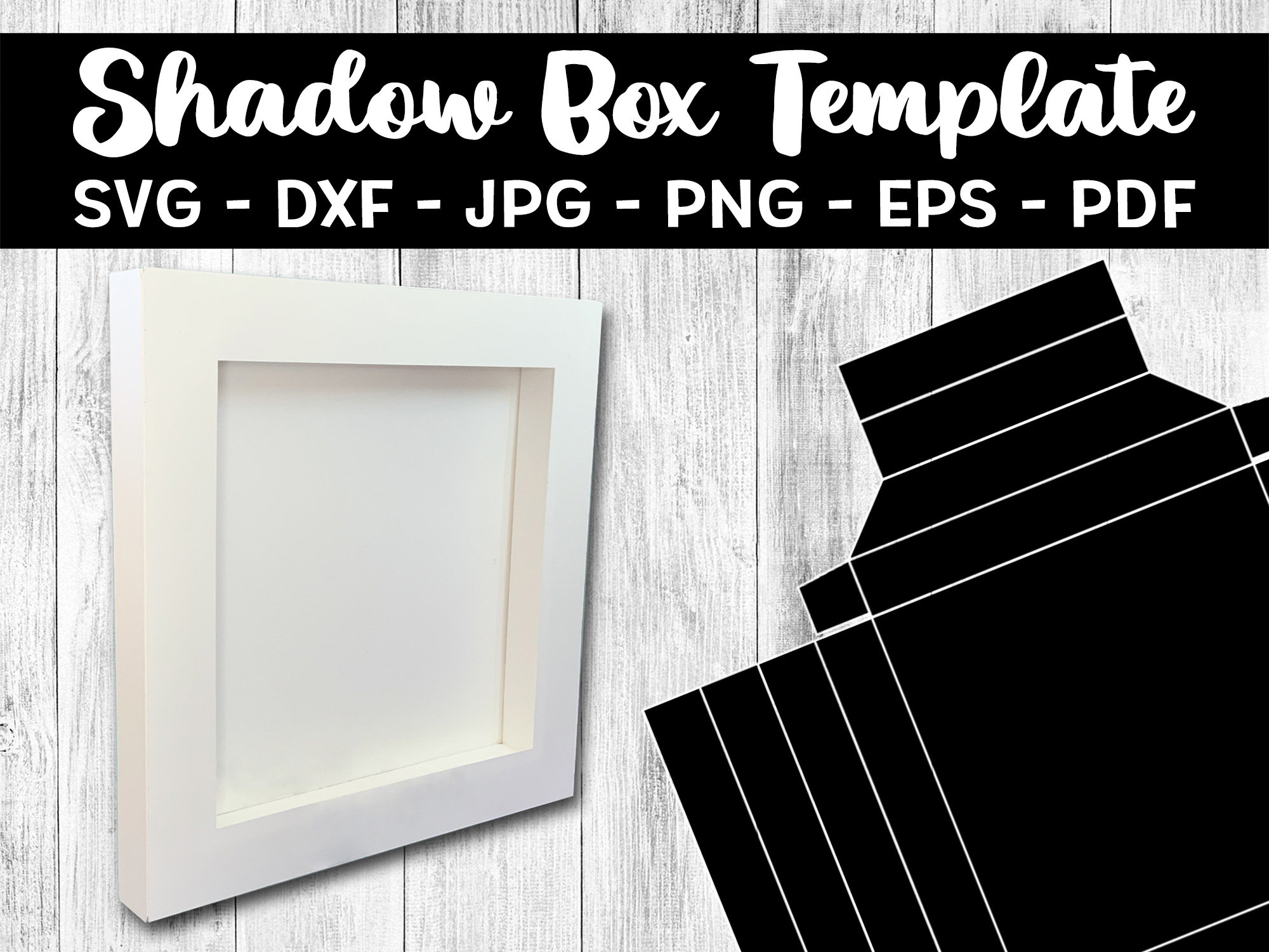 Shadow Box SVG Template Shadow Box Frame Flowers 8x8 Depth 3 SVG Cutting  Shadow Box DIY Cricut Silohuette Laser Cut 