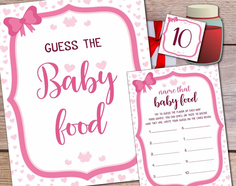 Guess the Baby Food Game Girl Baby Shower Baby Food Game Etsy