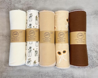 Reusable Paper Towels / Unpaper towels / 1 -ply Paperless towels / Plants / Fruit / Solid / Plaid / Sunflower / Cottagecore / Cloth towel