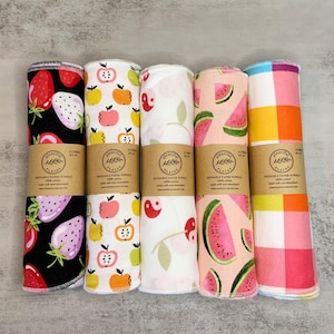 Reusable Paper Towels / Unpaper towels / 1 -ply Paperless towels / Plants / Fruit / Solid / Plaid / Sunflower / Cottagecore / Cloth towel image 3