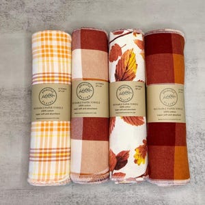 Reusable Paper Towels / Unpaper towels / 1 -ply Paperless towels / Plants / Fruit / Solid / Plaid / Sunflower / Cottagecore / Cloth towel image 2