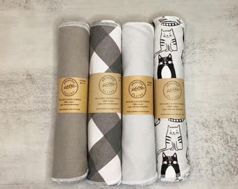 Eco-Friendly Reusable Paper Towel Set - Multi Use Absorbent Cloth Wipes for a Sustainable Home, 6- 10" x 14" 1- Ply Paperless Towels