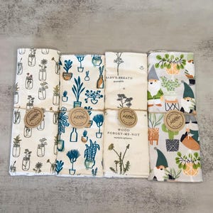 Reusable Paper towels, 1 ply Paperless Towels, Set of 6 - 10&quot; x 10&quot;, Sustainable Product, Kitchen Decor, Unpaper towel, Reduce waste kitchen