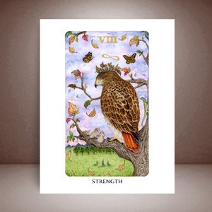 Kracht | Beperkt | Kunstdruk | Tarotkaarten roodstaartbuizerd 8X11 art print