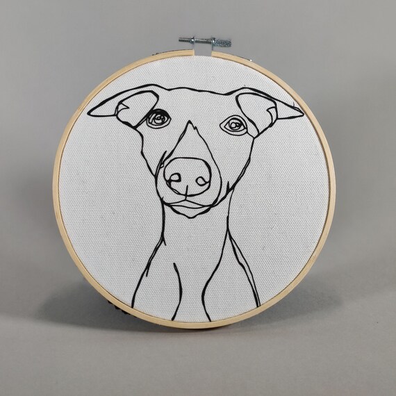 Handmade Embroidered Unique Dog Lover Present Dog Lover Art