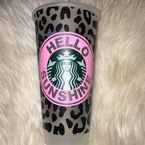 Work out reusable Starbucks cup, pink cute Starbucks cup, drink your damn  water cup