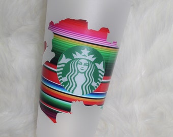 Starbucks cup, Starbucks personalized cup, Mexico State design cup, Serape, Sarape, Michoacan cup, Jalisco cup, Starbucks Tumbler
