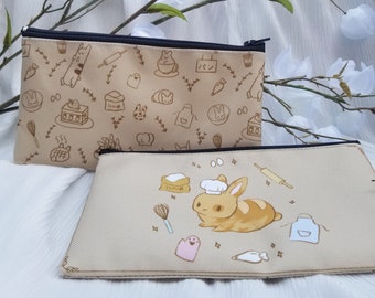 Bunny Cafe Double Sided Zipped Pouch