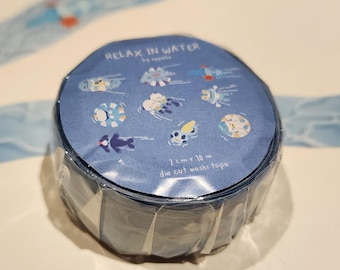 Relax in Water Die-cut Washi Tape | Cute water creature tape for scrapbooking cardmaking journaling