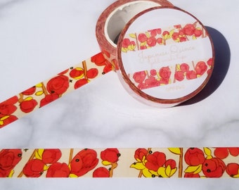 Japanese Quince Gold Foil Washi Tape| Cute floral tape for scrapbooking cardmaking journaling