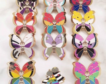 Prideillon Enamel Pins | Vivillon butterflies x Pride colors