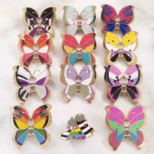 Prideillon Enamel Pins | Vivillon butterflies x Pride colors