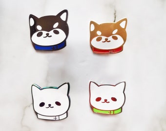 Cute Shiba Inu Dog Friends Enamel Pins