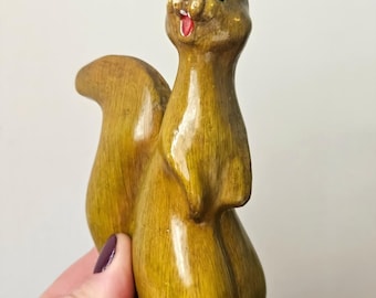 木製リスの置物 手作り動物おもちゃ＆自然愛好家への素朴なホーム