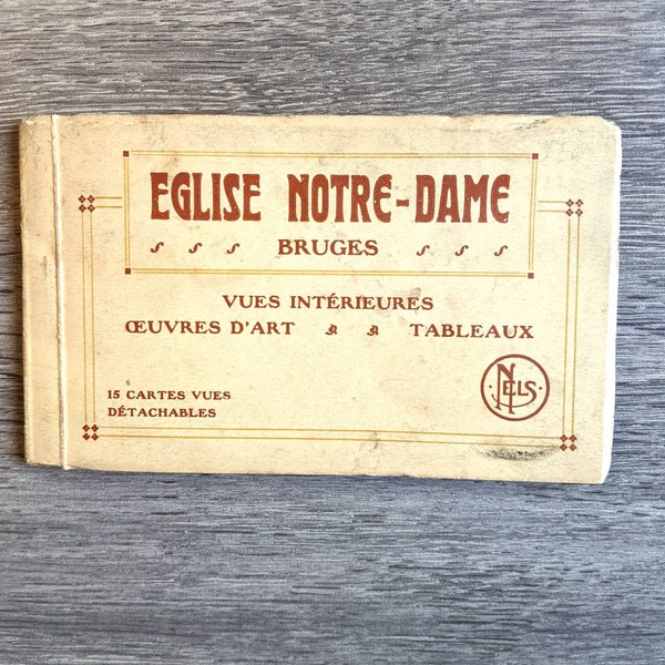 Vintage Postcards, Eglise Notre Dame, Bruges, Belguim Souvenir. Postcard Booklet Set. Uncirculated Postcards, Collectible Postcards, Antique