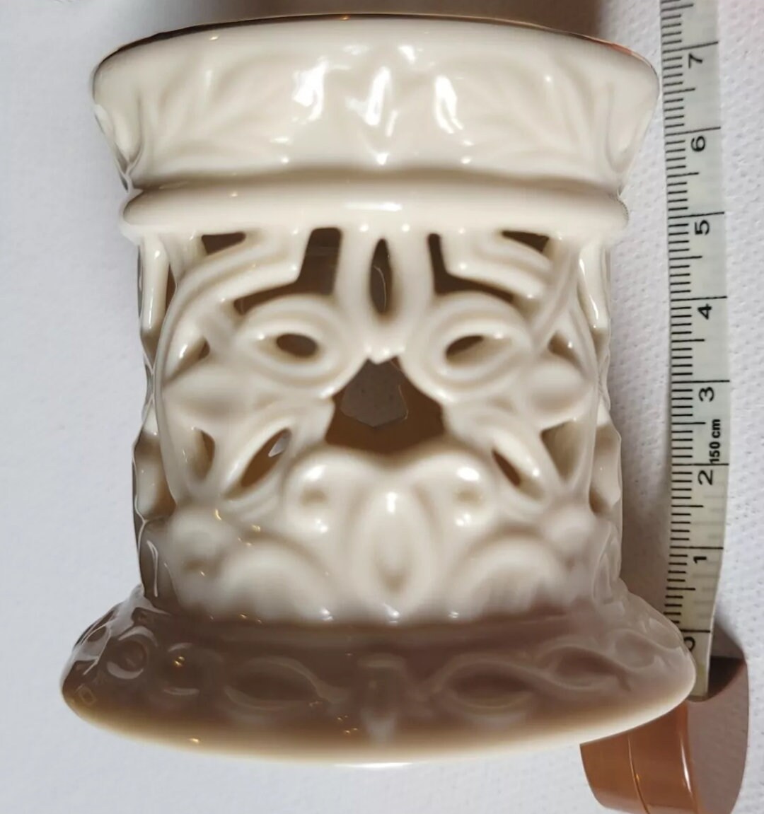 Vintage Lenox Votive Candle Holder: Open Work Ceramic With