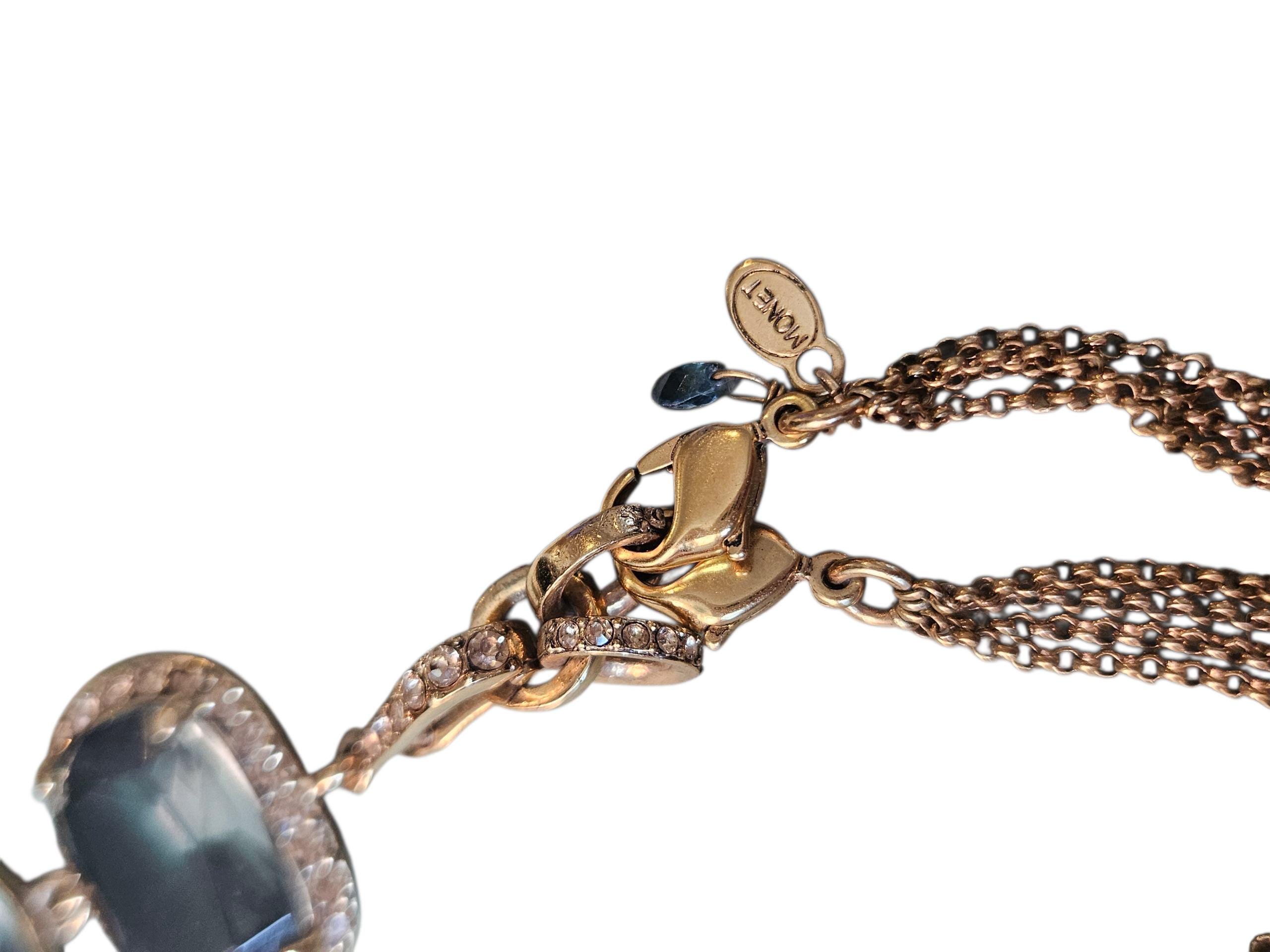 ヴィンテージ モネ ネックレス：22K ゴールドメッキ アクアライン 