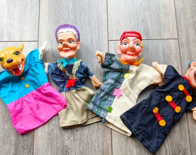 Vintage Hand Puppet Set Hand Puppet Toys Puppet Show 1970s Etsy