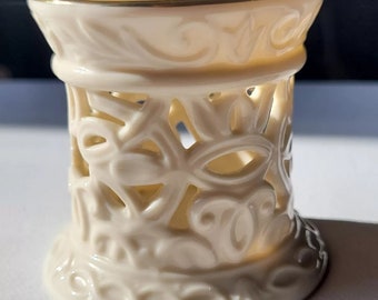 Vintage Lenox Votive Candle Holder: Open Work Ceramic With