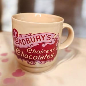 Vintage 1970&#39;s Cadbury&#39;s Choicest Chocolates Mug, Vintage Kitchenalia, Kitsch Hot Chocolate Gift Cup, Cadburys Chocolate  Advertisement
