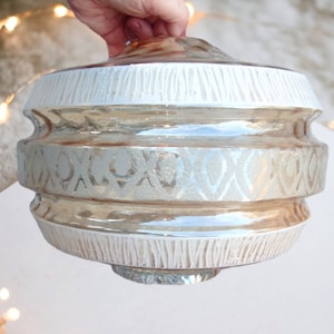 Large 1960s Lampshade, Vintage Handmade Pendant Shade, Retro Light Shade, Glass Light Shade, Vintage Lighting, Champagne Glass Lightshade