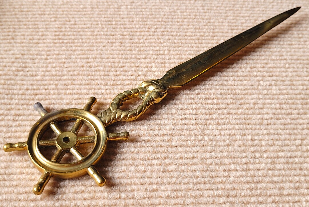 Antique Brass Letter Opener Vintage Metal Letter Opener Etsy