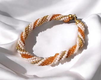 Vintage Multi Strand Beaded Choker: Faux Pearl Twist Necklace