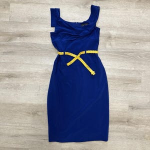 Papell Studio Adrianna Papell Navy Blue Midi Dress Size 4 image 1