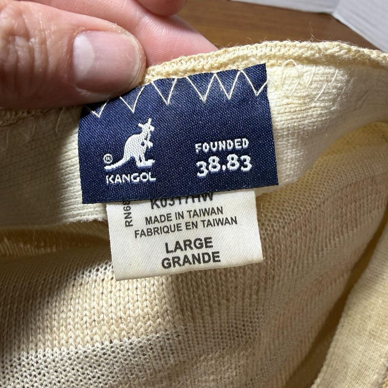Vtg KANGOL Ivory Ventair Cap Hat Cabbie Newsboy Golf Caddy Sz Large Used image 3