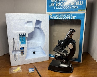 Juego de microscopios Edu-Science de Toys R Us, 100X, 300X y 600X, año 1986, HG16