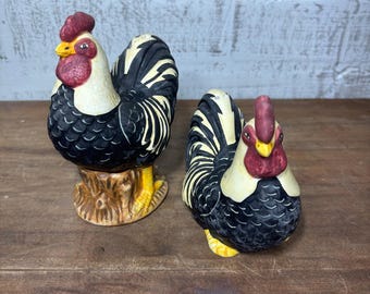 ヴィンテージ フィッツ・フロイド 雄鶏と雌鶏の塩コショウ入れ - 日本