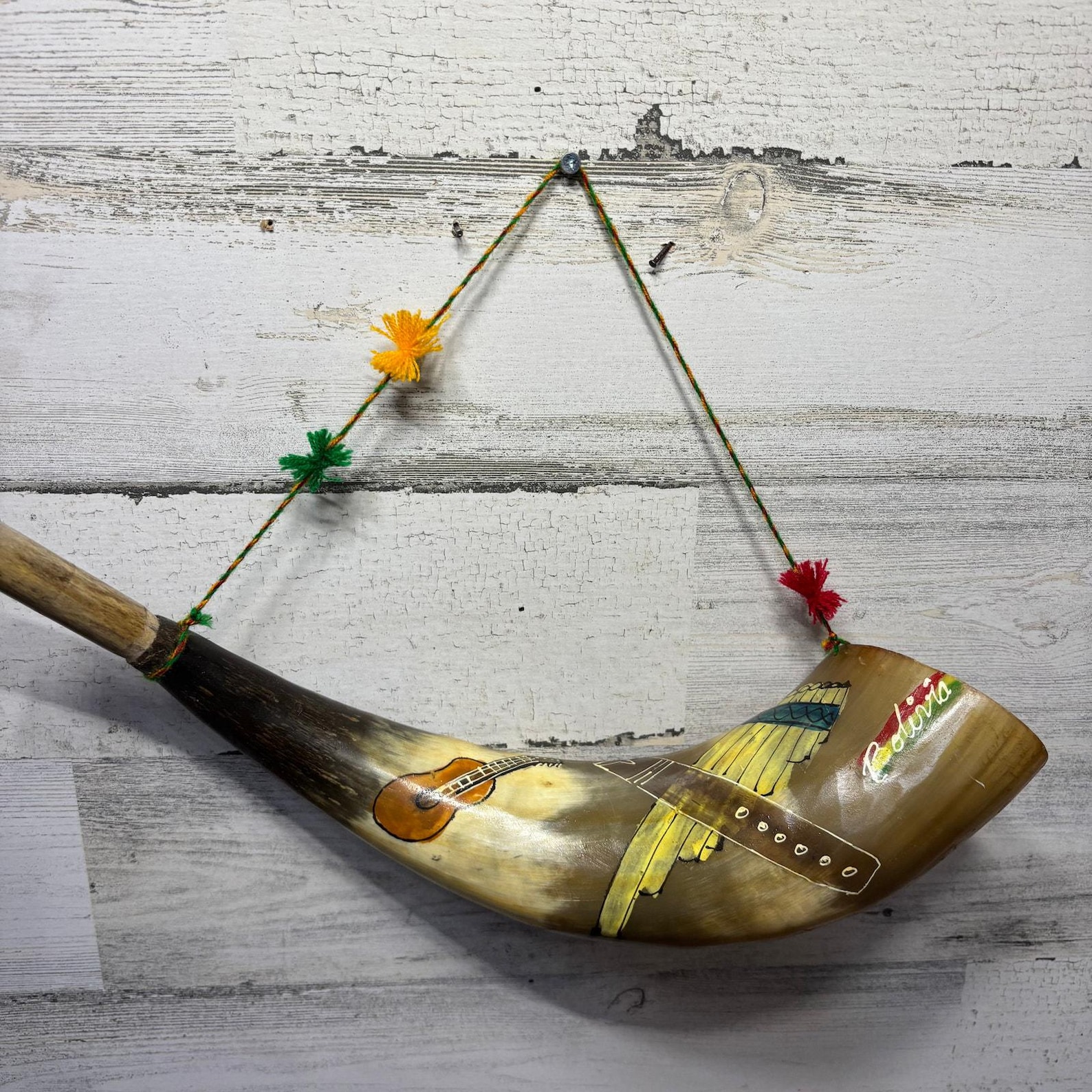 Pituh Instrument Traditional Hand Painted “pututu” Andean Wind Instrument - Etsy