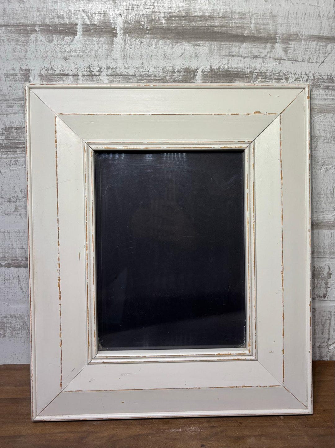 White Distressed Picture Frame - Etsy