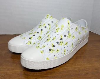 Zapatillas deportivas Native para hombre con estampado Jefferson Memento Floral Amarillo/Blanco Talla 11