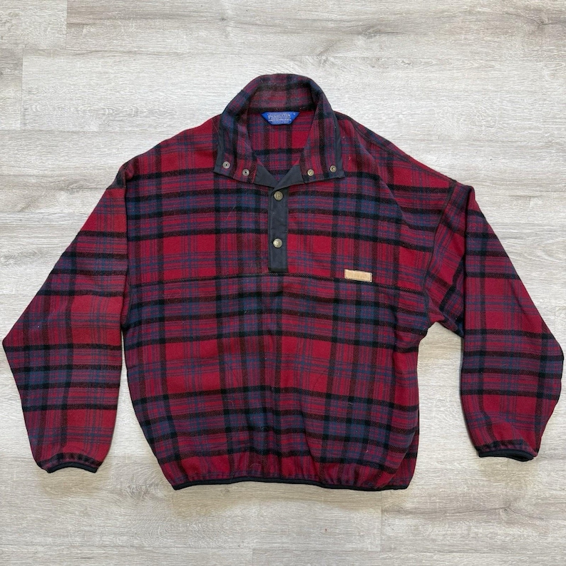 Vintage Pendleton Men’s S 100% Wool Southwestern Aztec Snap Pullover USA image 1