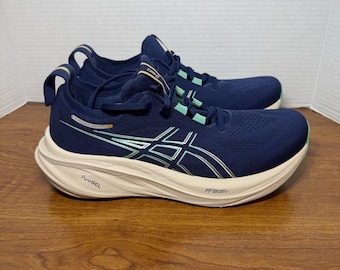 Asics Damen Gel Nimbus 26 1012B601 Blau Laufschuhe, Turnschuhe