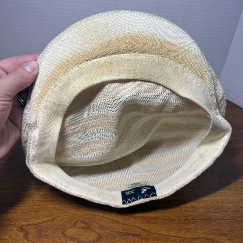 Vtg KANGOL Ivory Ventair Cap Hat Cabbie Newsboy Golf Caddy Sz Large Used image 2