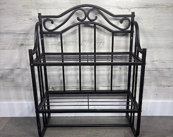 Estantería metálica de pared de 2 niveles