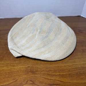 Vtg KANGOL Ivory Ventair Cap Hat Cabbie Newsboy Golf Caddy Sz Large Used image 1